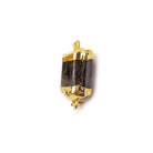 Gold Leafed Brown Tourmaline Natural Crystal Connector 1 piece 23x12mm average size - The Bead Traders
