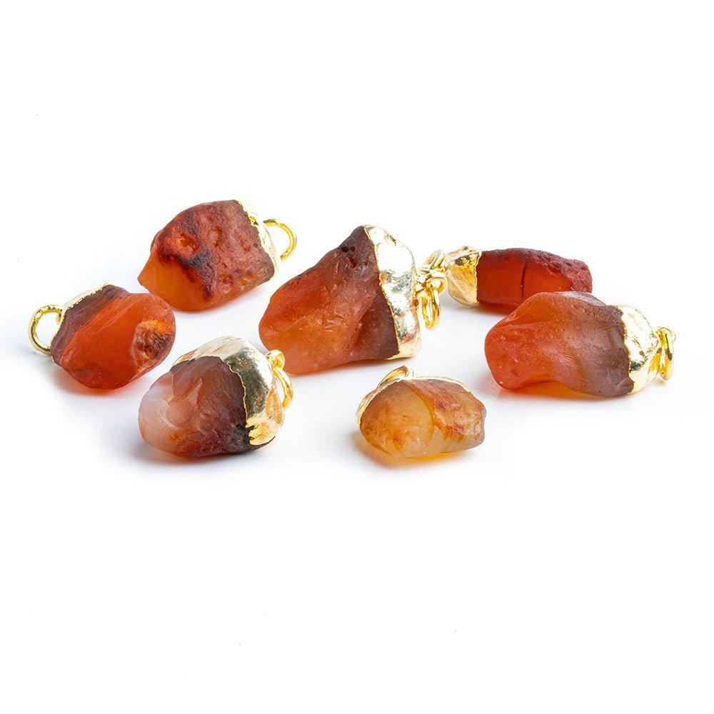 Gold Leafed Carnelian Natural Crystal Focal Pendant 1 Piece - The Bead Traders