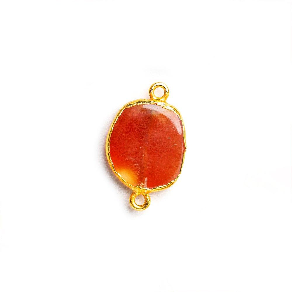 Gold Leafed Carnelian Slice Connector 1 focal bead - The Bead Traders