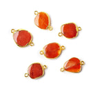 Gold Leafed Carnelian Slice Connector 1 focal bead - The Bead Traders
