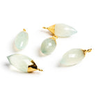 Gold Leafed Chalcedony Marquise Pendants - Lot of 5 - The Bead Traders