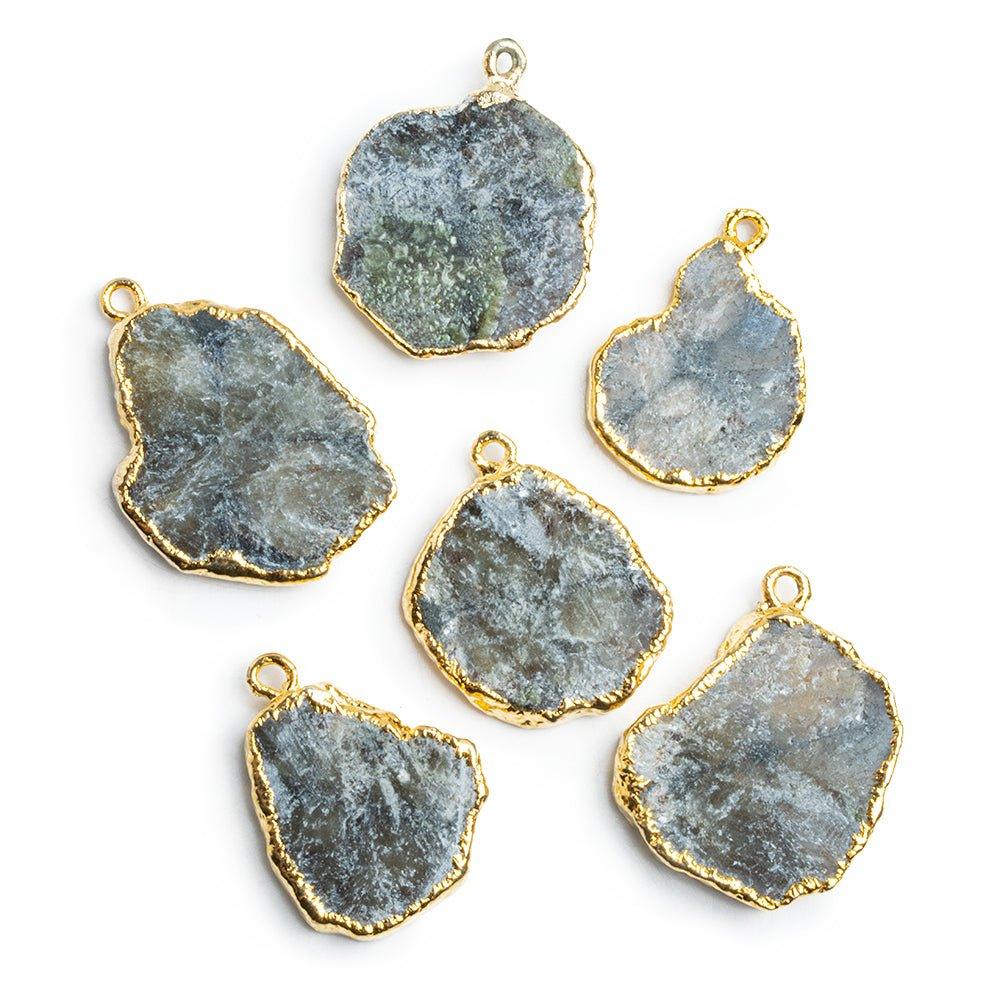 Gold Leafed Charoite Freeshape Pendant - The Bead Traders