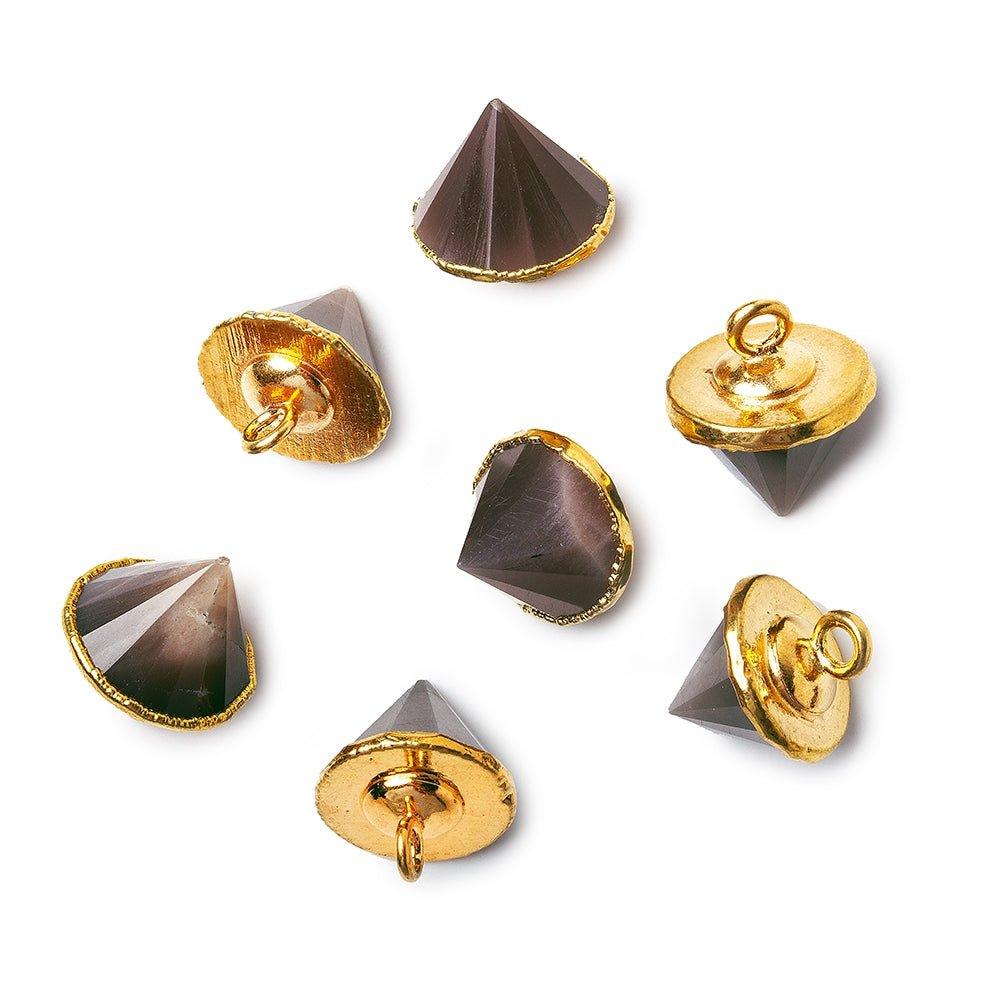 Gold Leafed Chocolate Moonstone Pendulum Pendant 1 piece - The Bead Traders