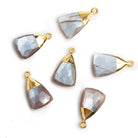Gold Leafed Chocolate Moonstone Trillion Teardrop Pendant - The Bead Traders