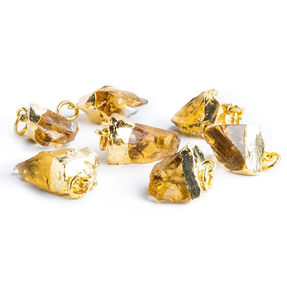 Gold Leafed Citrine Natural Crystal Focal Pendant 1 piece - The Bead Traders