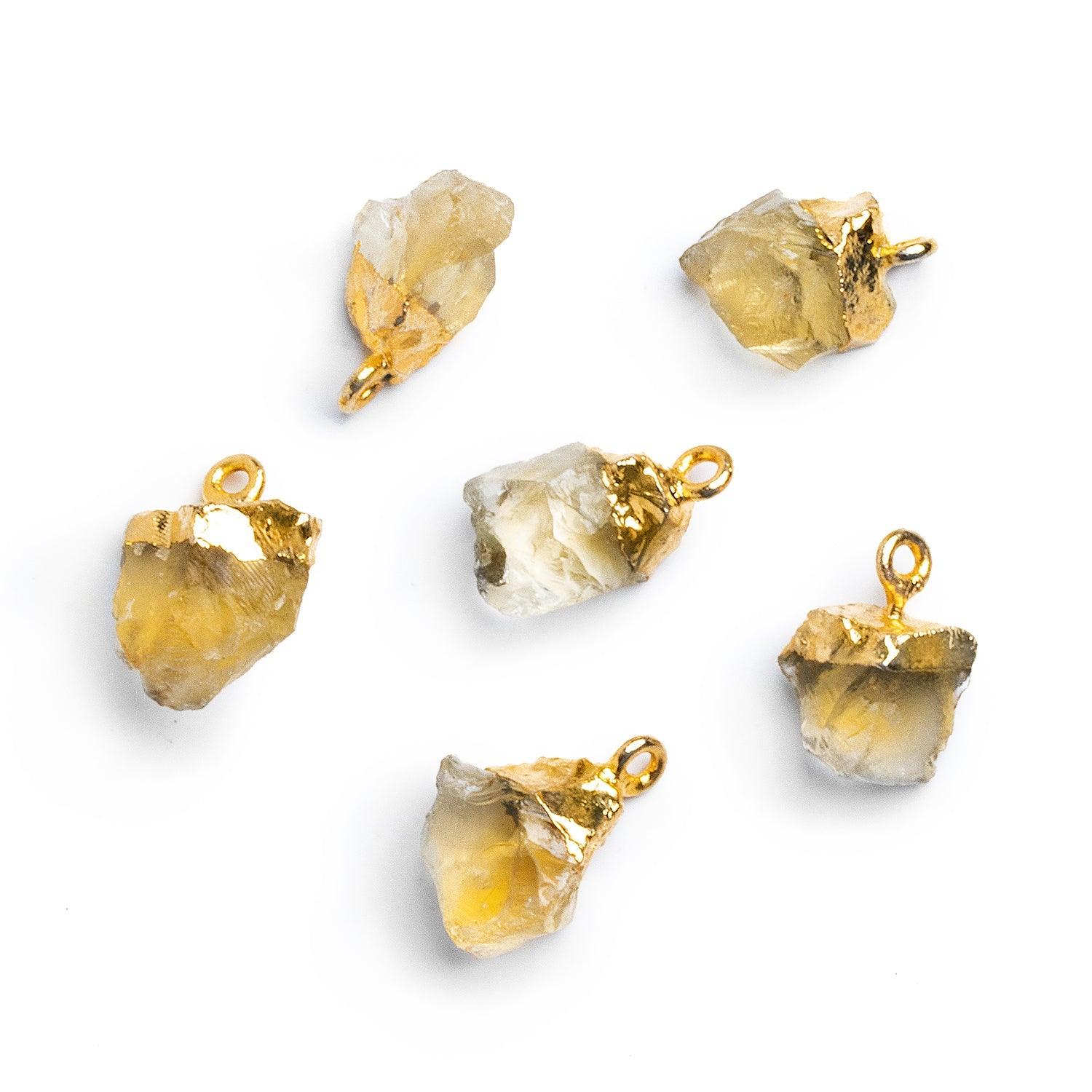 Gold Leafed Citrine Natural Crystal Pendant 1 Piece - The Bead Traders
