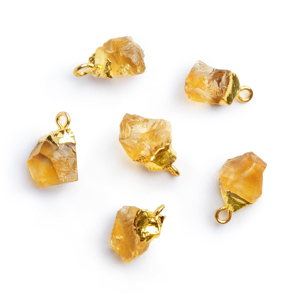 Gold Leafed Citrine Natural Crystal Pendant 1 Piece - The Bead Traders