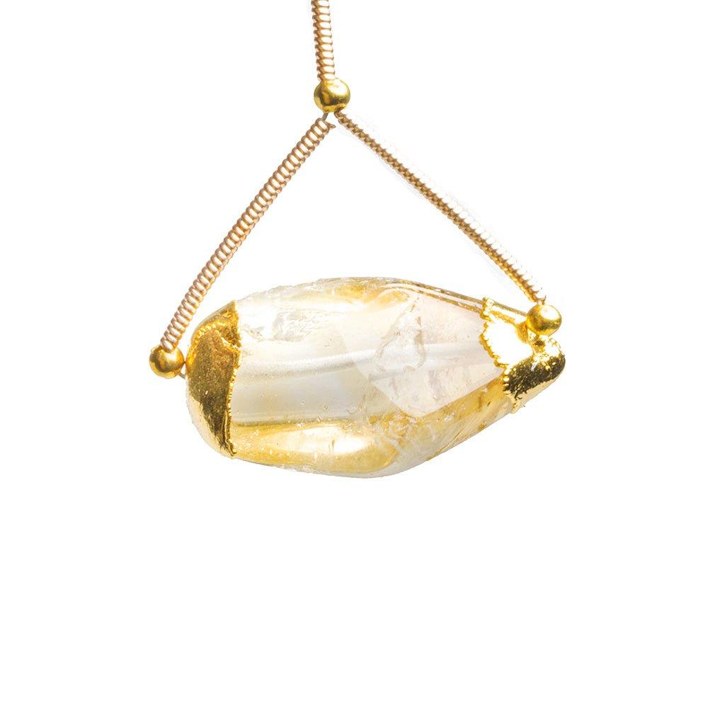 Gold Leafed Citrine Nugget Focal Bead 1 Piece - The Bead Traders