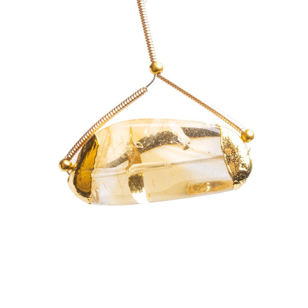 Gold Leafed Citrine Nugget Focal Bead 1 Piece - The Bead Traders