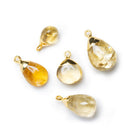 Gold Leafed Citrine Pendants - Lot of 5 - The Bead Traders
