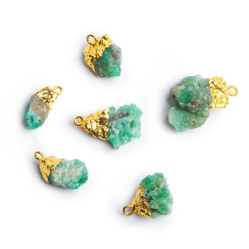 Gold Leafed Columbian Emerald Natural Crystal Pendant - The Bead Traders