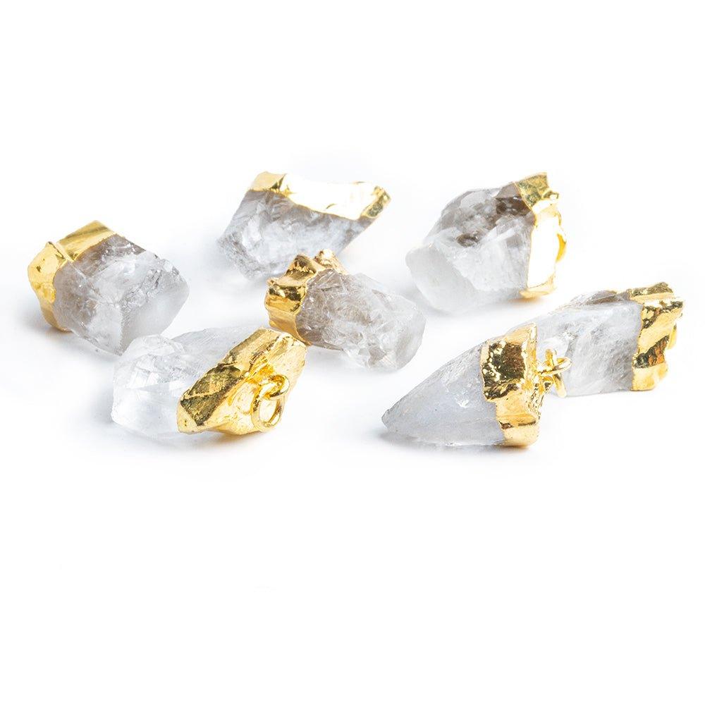 Gold Leafed Crystal Quartz Natural Crystal Focal Pendant 1 Piece - The Bead Traders