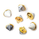 Gold Leafed Dendritic Opal Pendulum Pendant 1 piece - The Bead Traders