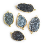 Gold Leafed Drusy Connector 1 Piece - The Bead Traders