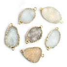 Gold Leafed Drusy Connector 1 Piece - The Bead Traders