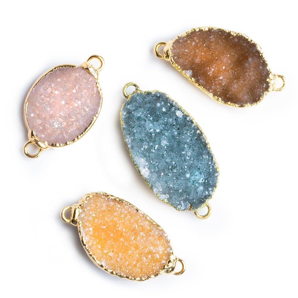 Gold Leafed Drusy Connectors - Lot of 4 - The Bead Traders