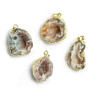 Gold Leafed Drusy Natural Crystal Pendant 1 Piece - The Bead Traders