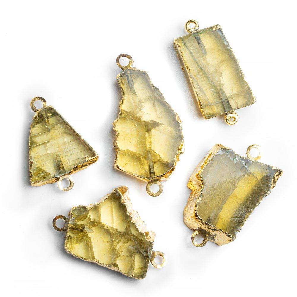 Gold Leafed Fluorite Freeshape Connector - The Bead Traders