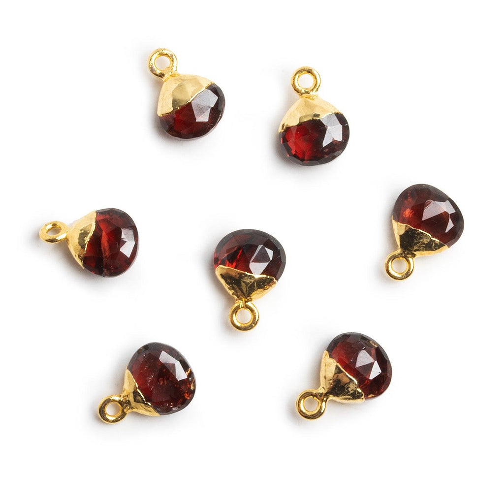 Gold Leafed Garnet Heart Pendant 1 Piece - The Bead Traders