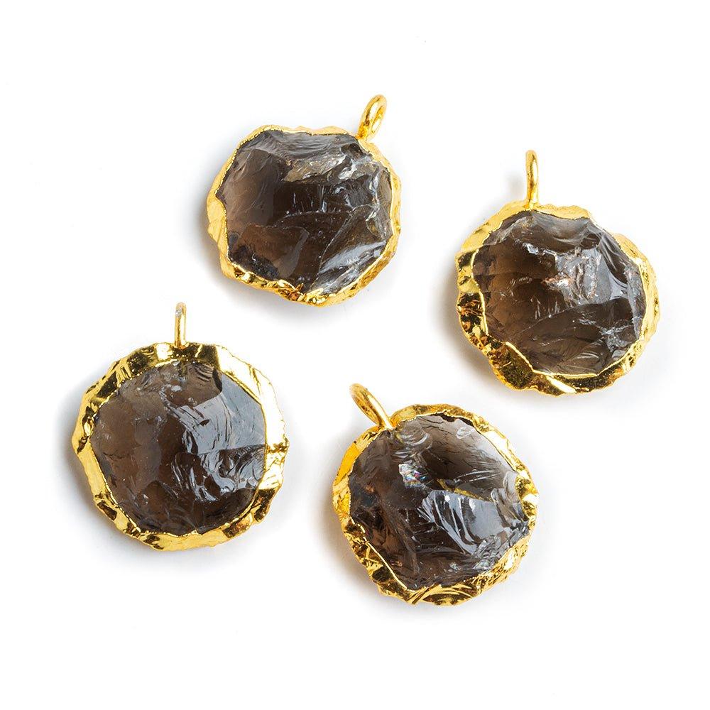 Gold Leafed Hammer Faceted Pendants - Lot of 4 - The Bead Traders