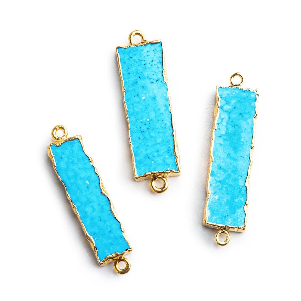 Gold Leafed Howlite Bar Connector - The Bead Traders
