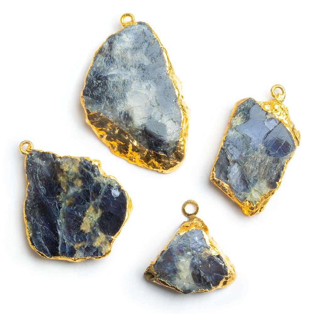 Gold Leafed Iolite Pendant 1 Piece - The Bead Traders