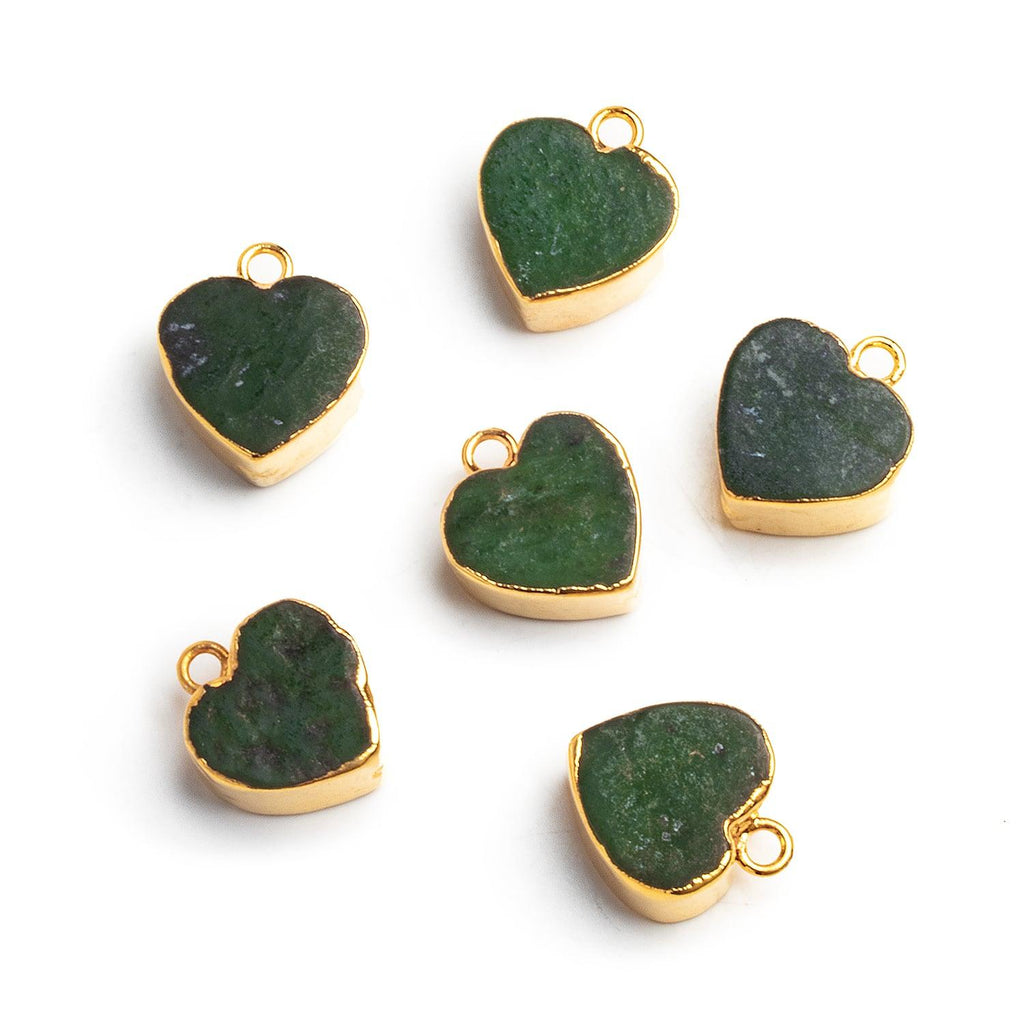Gold Leafed Jade Heart Pendant 1 Piece - The Bead Traders