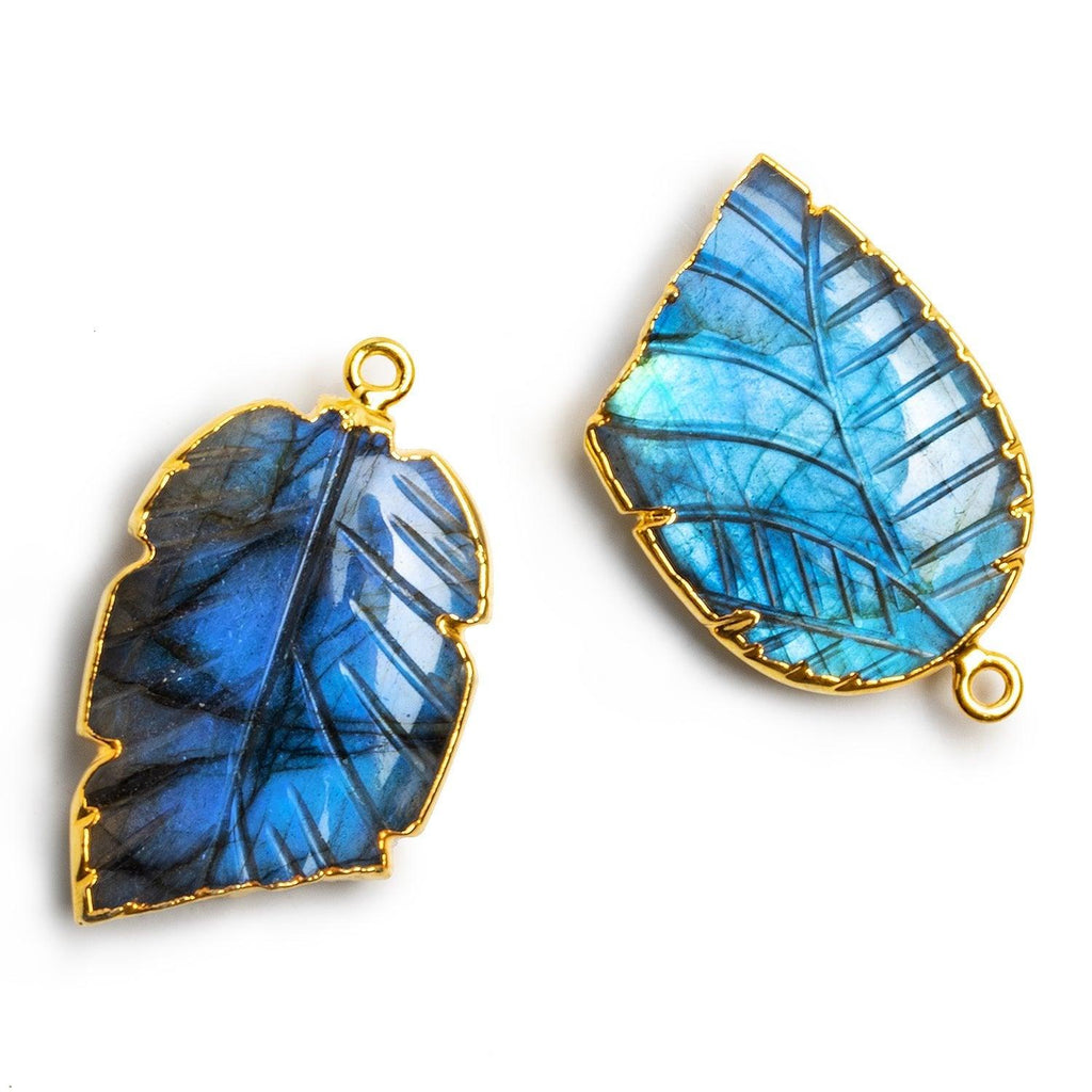 Gold Leafed Labradorite AAA Grade Half-Pear Pendant 1 Piece - The Bead Traders