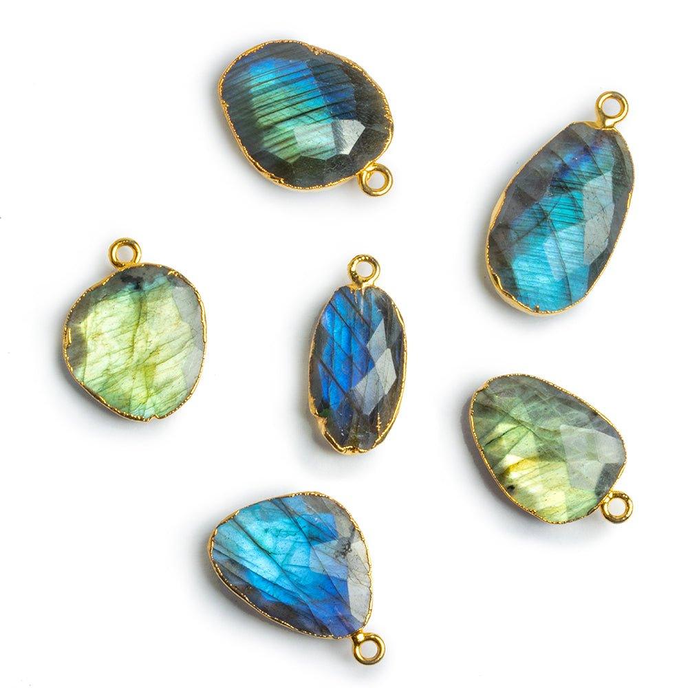 Gold Leafed Labradorite Faceted Nugget Pendant 1 Piece - The Bead Traders