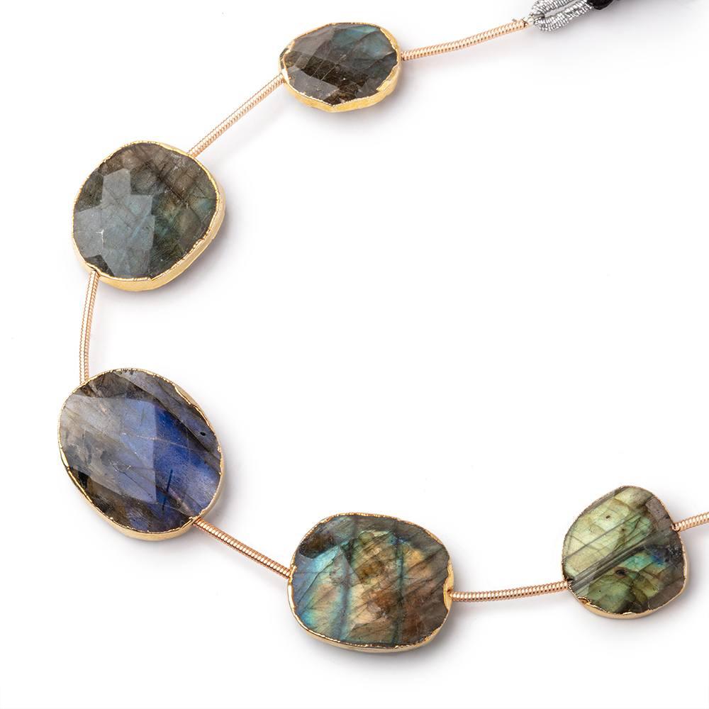 Gold Leafed Labradorite Faceted Nugget Strand 5 Beads - The Bead Traders