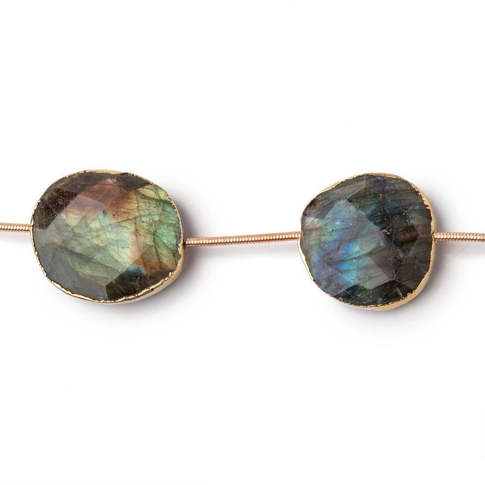 Gold Leafed Labradorite Faceted Nugget Strand 5 Beads - The Bead Traders