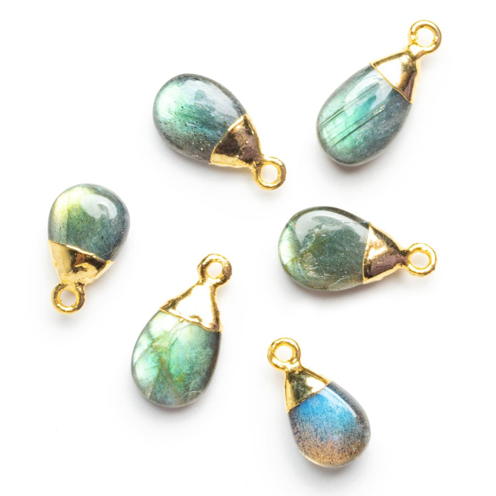 Gold Leafed Labradorite Pear Pendant 1 Bead (S) - The Bead Traders