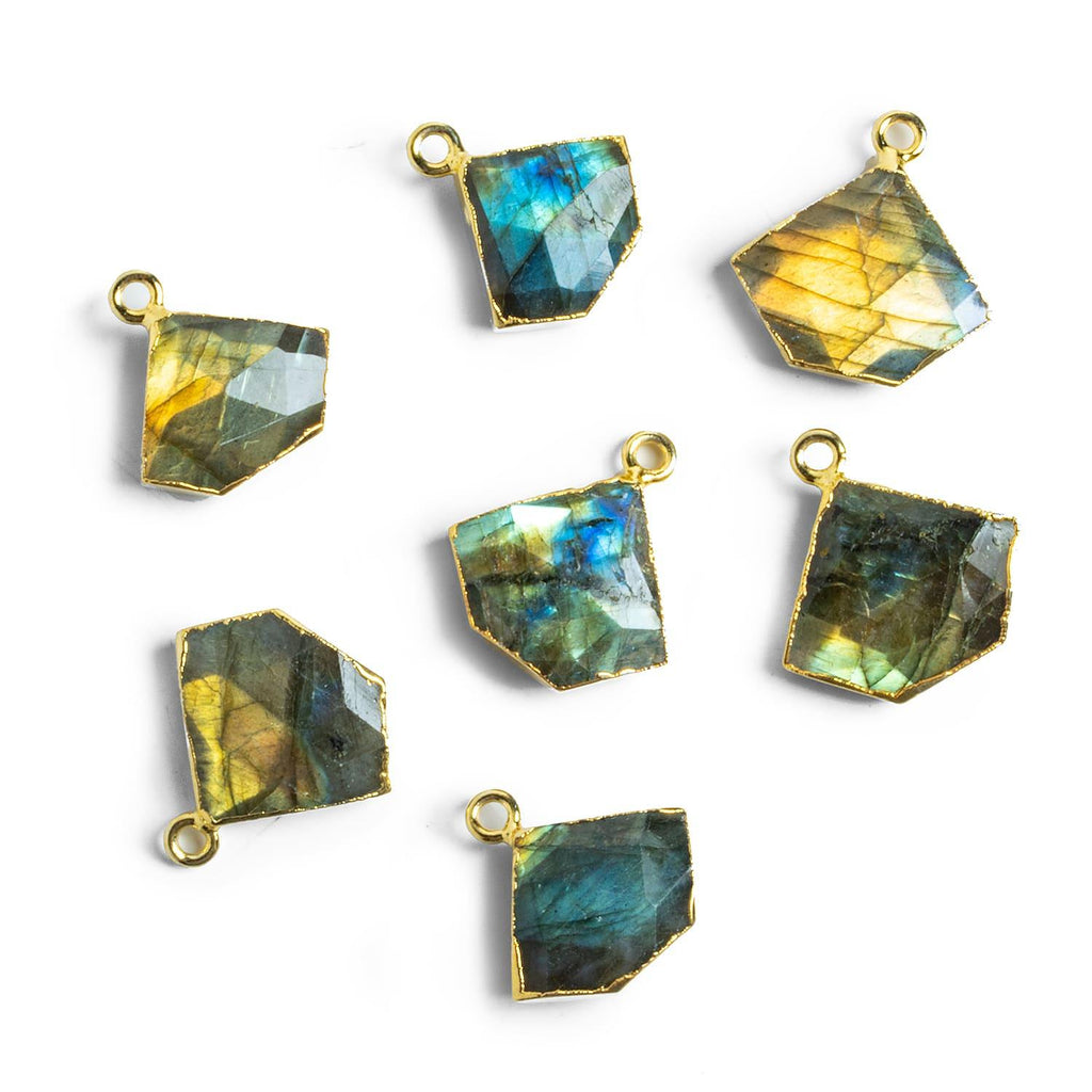 Gold Leafed Labradorite Pentagon Pendant 1 Piece - The Bead Traders