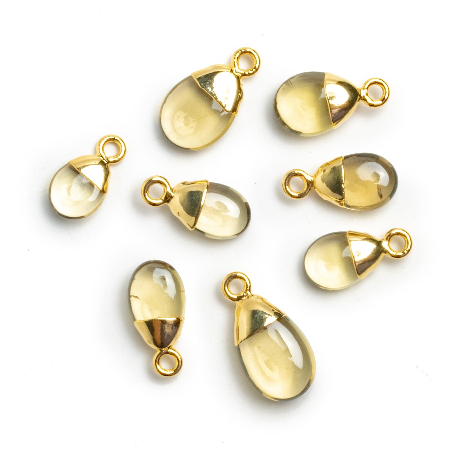 Gold Leafed Lemon Quartz Pear Pendant 1 Bead (M) - The Bead Traders