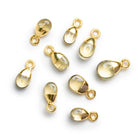 Gold Leafed Lemon Quartz Pear Pendant 1 Bead (S) - The Bead Traders