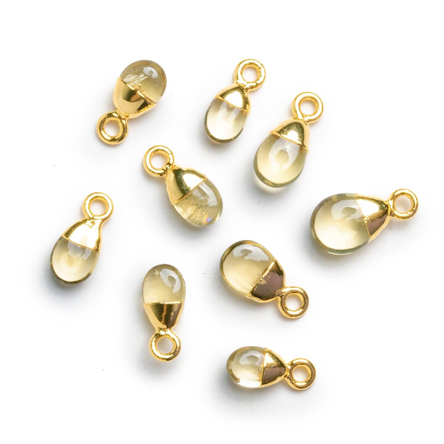 Gold Leafed Lemon Quartz Pear Pendant 1 Bead (S) - The Bead Traders