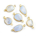 Gold Leafed Natural Chalcedony Freeshape Connector - The Bead Traders