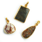 Gold Leafed Pendants - Lot of 3 - The Bead Traders
