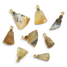 Gold Leafed Peruvian Opal Carved Pendants - Lot of 8 - The Bead Traders