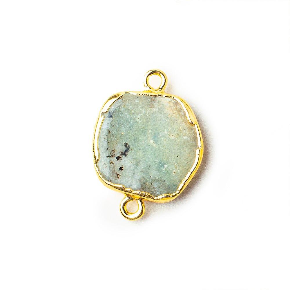 Gold Leafed Peruvian Opal nugget Connector 1 piece 13x10mm average size - The Bead Traders