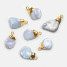 Gold Leafed Pink Keshi Pearl Focal Pendant 1 Piece - The Bead Traders