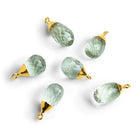 Gold Leafed Prasiolite Teardrop Pendant 1 Piece - The Bead Traders