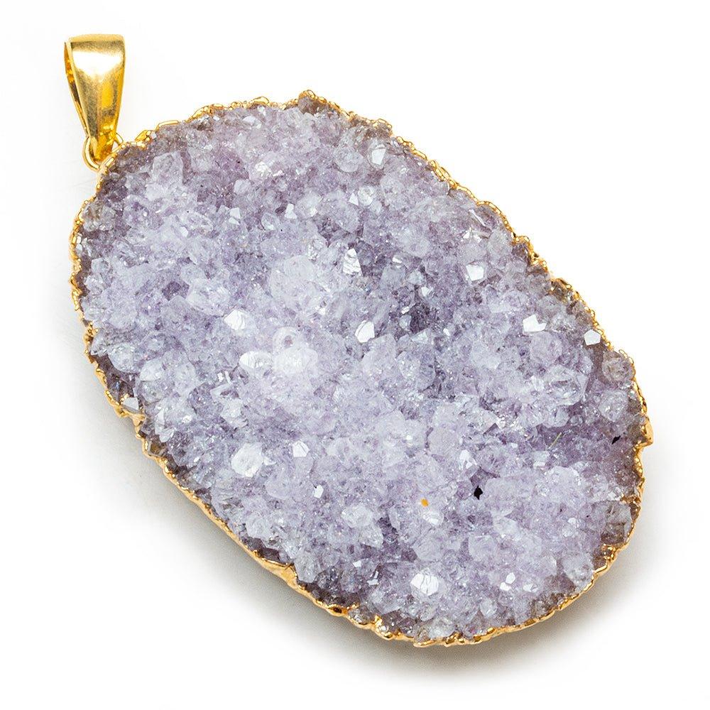 Gold Leafed Purple Drusy Pendant 1 Piece - The Bead Traders