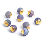 Gold Leafed Purple Drusy Round Connector 1 Piece - The Bead Traders