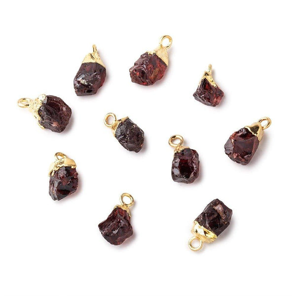 Gold Leafed Rhodolite Garnet Natural Crystal Pendant 1 Piece