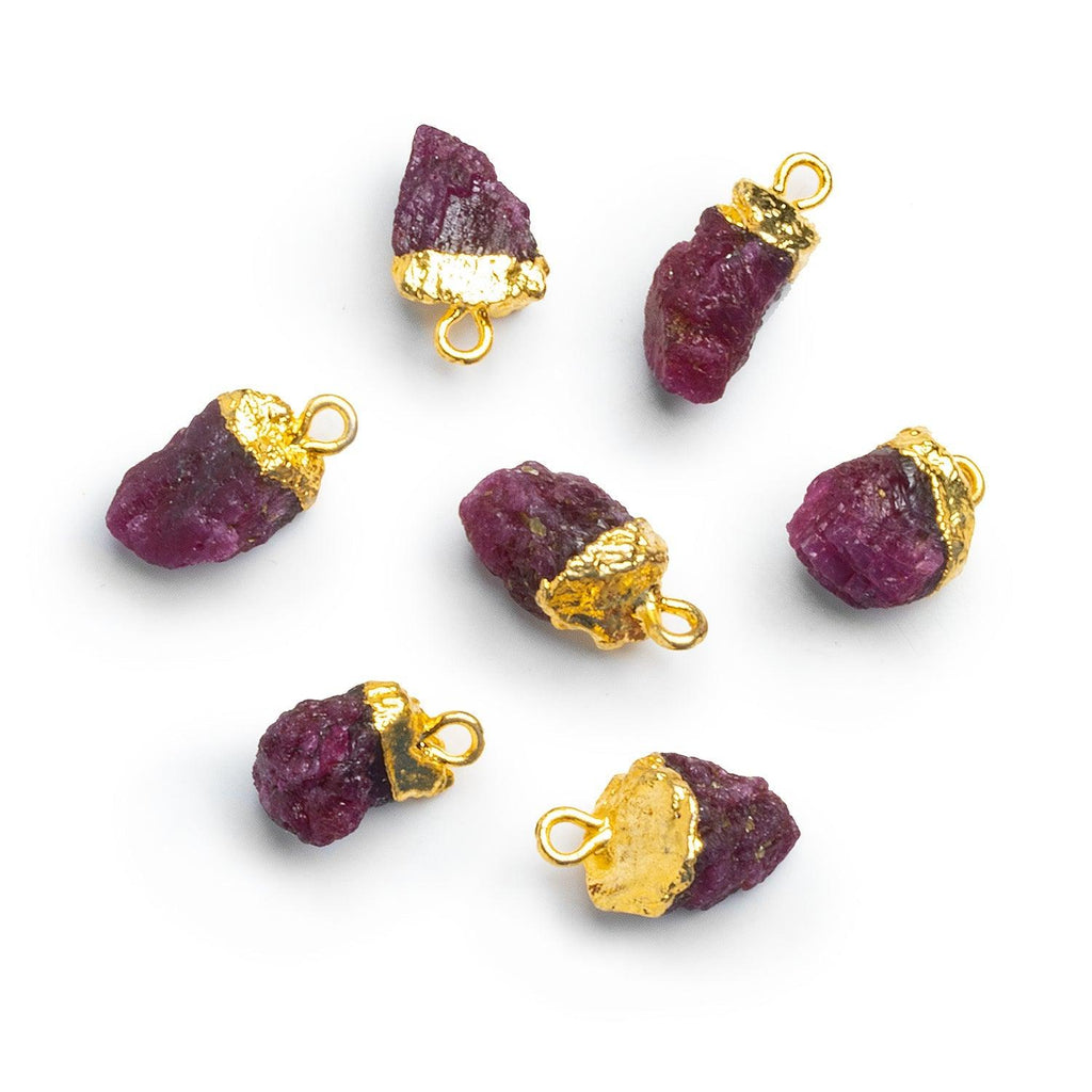 Gold Leafed Ruby Natural Crystal Pendant 1 Piece - The Bead Traders
