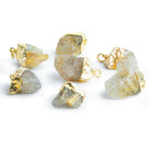 Gold Leafed Rutilated Quartz Natural Crystal Focal Pendant 1 Piece - The Bead Traders