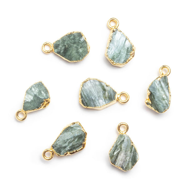 Gold Leafed Seraphinite Slice Pendant 1 Bead