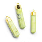 Gold Leafed Serpentine Large Point Pendant 1 Piece - The Bead Traders