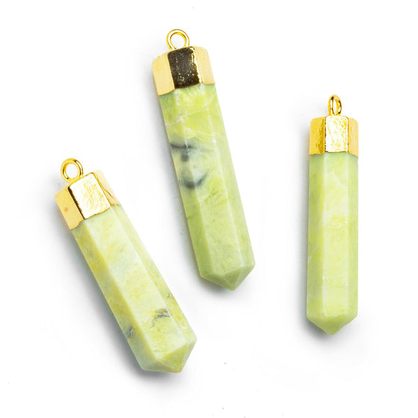 Gold Leafed Serpentine Large Point Pendant 1 Piece